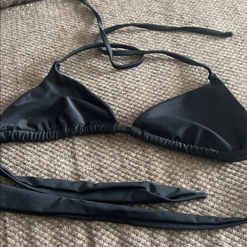Aqua Tropic/Black Triangle Bikini Top,women’s size lrg
